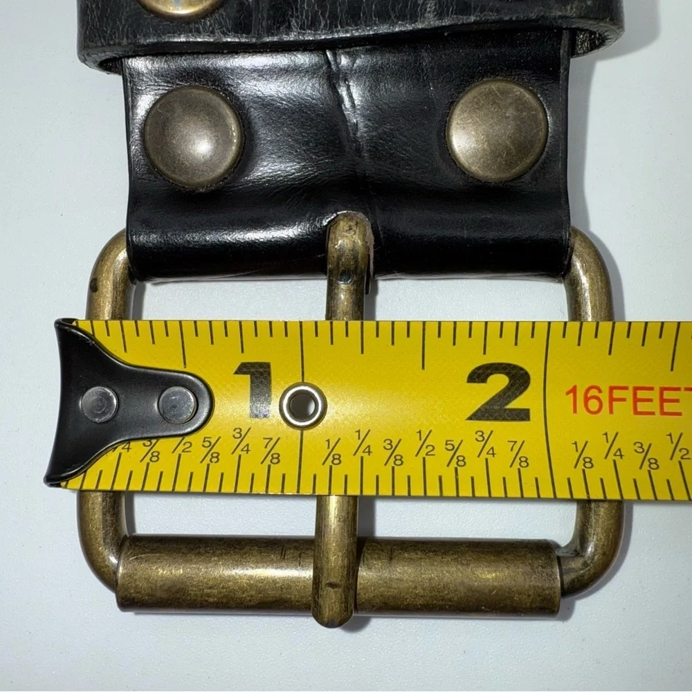 NANNI Brown Studded Leather Belt Made in Italy Sz 84/34. 39” - Picture 6 of 13